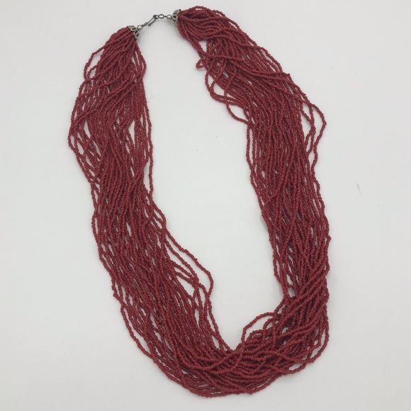 Lee Sands “Red” Seed Bead Multi Strand Necklace 31 inch NIB - Picture 3 of 6